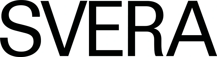 SVERA wordmark in black, drawn inside its minimum clear-space boundary